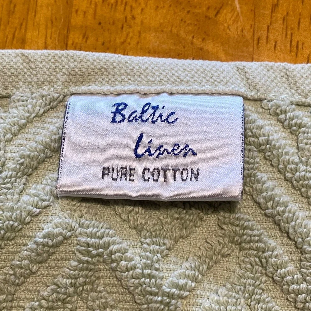 Baltic Linen Hand Towel Sage Green Excellent Chevron Floral Cotton